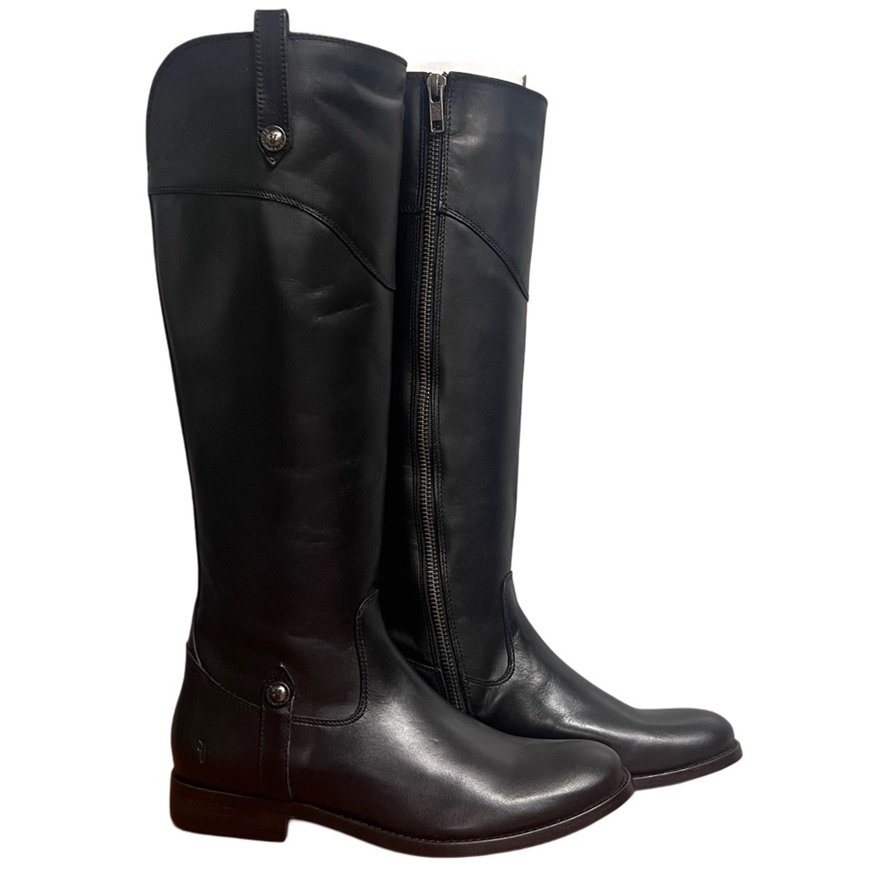 NWT Frye Melissa Button Tall Black Leather Riding Boots Equestrian Sz 5.5